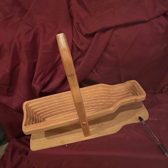 Hand Carved Collapsible wine bottle holder - Picture 3 of 10